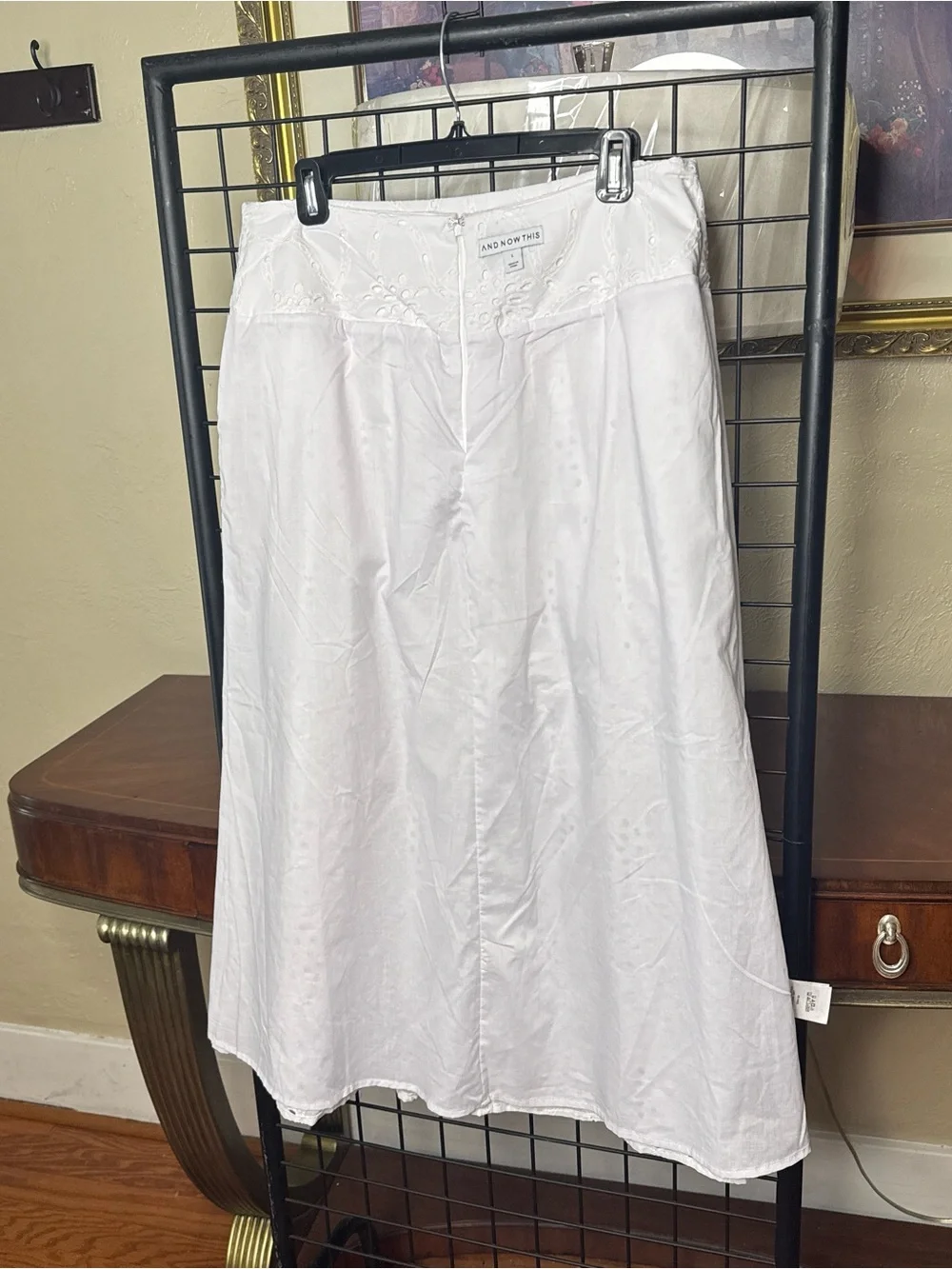 ❤️And Now This NWT White Eyelet Midi Skirt.  Size L.